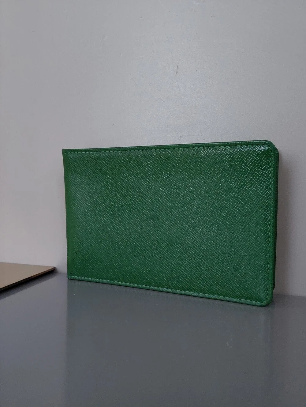 Louis Vuitton Green Textured Leather Card Holder
